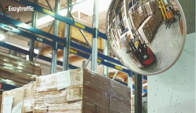 Traffic Mirror for Warehouse Entrances