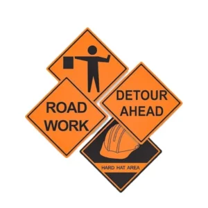 Road Work Detour Ahead Metal board custom