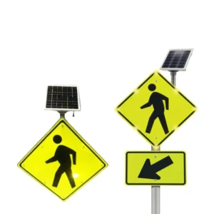 Solar powered Pedestrians crossing zebra crossing metal sign custom