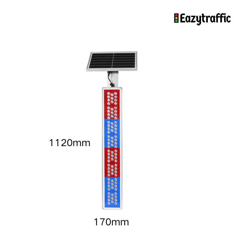 Solar traffic light blinker with pole for safe road crossing and guidance