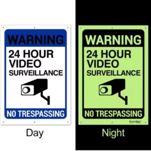 Warning 24 Hours Video Metal Signal Board Custom