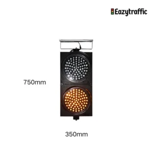 Yellow solar traffic blinker light for better nighttime road visibility